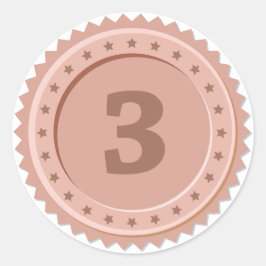 3rd Place Bronze Medal Runder Aufkleber