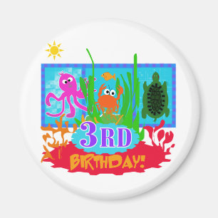 3rd Undersea Adventure Birthday Tshirts Magnet