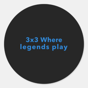 3x3, wo Legends spielen Runder Aufkleber