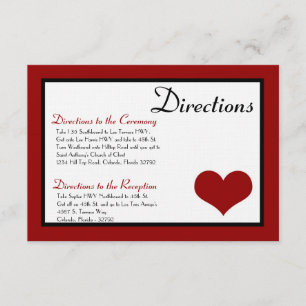 3x5 Directions Card Wedding Pinguin Liebe Couple Begleitkarte