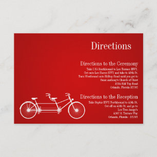 3x5 Fahrkarte Whimsical Red Double Bike Begleitkarte