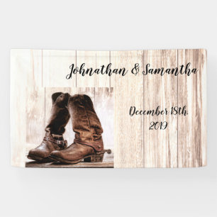 3'x5' Personalisiert Banner Boots Country Rustic W