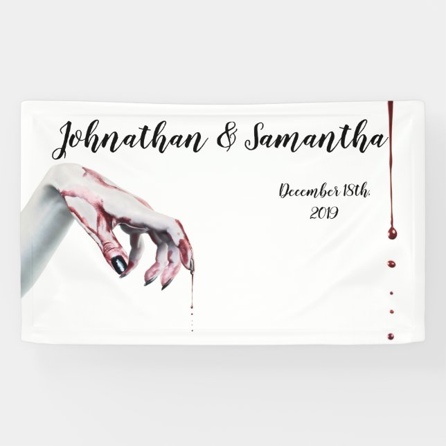 3'x5' Personalisiert Banner zombie Blut Tropfen Va (Horizontal)