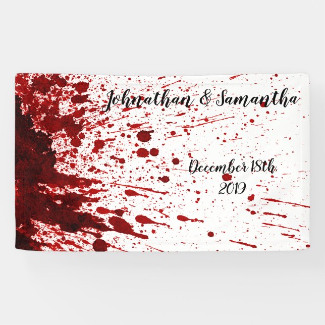 3'x5' Personalisiertes Banner Blut Spritzer Vampir (Horizontal)