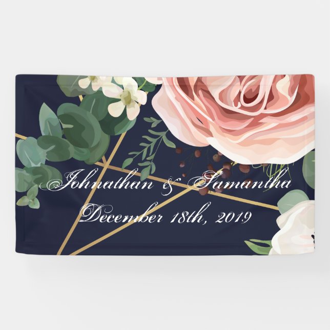 3'x5' Personalisiertes Banner Geometrische GartenM (Horizontal)