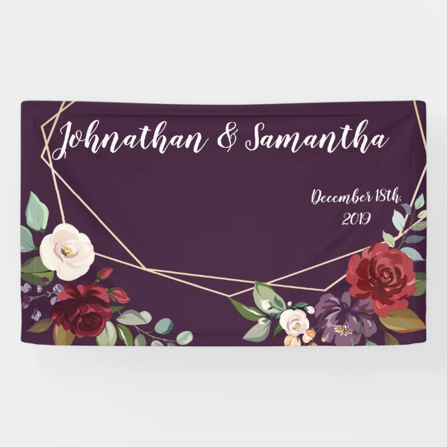 3'x5' Personalisiertes Banner Plakat Lila Rose Gol (Horizontal)