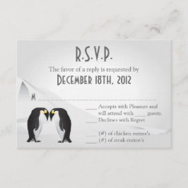 3x5 R.S.V.P. Antwort Card Pinguine Mate for Life