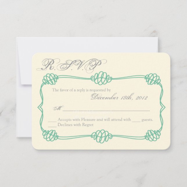 3x5 R.S.V.P. Antwort Karte Nautischer Knoten Anker (Vorderseite)