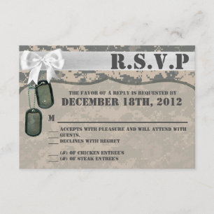 3x5 R.S.V.P. Antwortkarte ARMY ACU Einheitliche Ca RSVP Karte