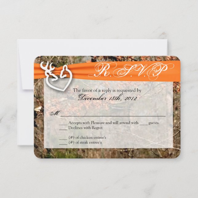 3x5 R.S.V.P.-Antwortkarte auf die Camouflage "Buck RSVP Karte (Vorderseite)