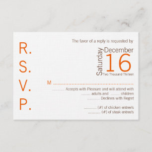 3x5 R.S.V.P. Antwortkarte Braune Orange Zickzack RSVP Karte