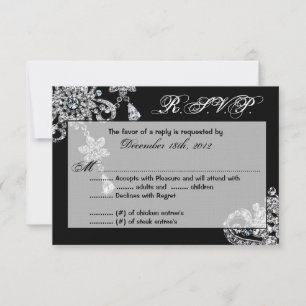 3x5 R.S.V.P. Antwortkarte Diamant Schmuck Necklace RSVP Karte