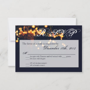 3x5 R.S.V.P. Antwortkarte Eichenbaum Lichterkette  RSVP Karte