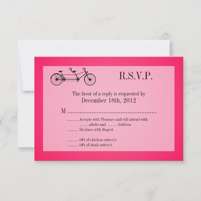 3x5 R.S.V.P. Antwortkarte Hot-Pink-Doppelrad RSVP Karte (Vorderseite)