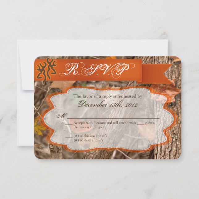 3x5 R.S.V.P. Antwortkarte Jagd auf Hirsche Doe Bu RSVP Karte (Vorderseite)