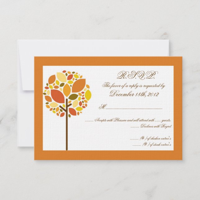 3x5 R.S.V.P. Antwortkarte Moderner Baumsturm Herbs RSVP Karte (Vorderseite)