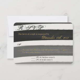 3x5 R.S.V.P. Antwortkarte Ombre-Streifen schwarze RSVP Karte