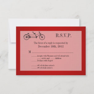 3x5 R.S.V.P. Antwortkarte Red Double Bike RSVP Karte