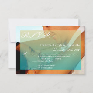 3x5 R.S.V.P. Antwortkarte Sunset Fade Aquamarin Bl RSVP Karte