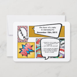 3x5 R.S.V.P. Comic der Antwortkarte Strip Book Pop RSVP Karte