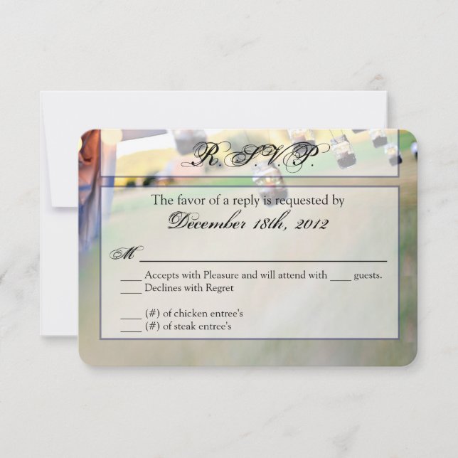 3x5 R.S.V.P. Reply Card Mason Jar Kerzenhalter RSVP Karte (Vorderseite)