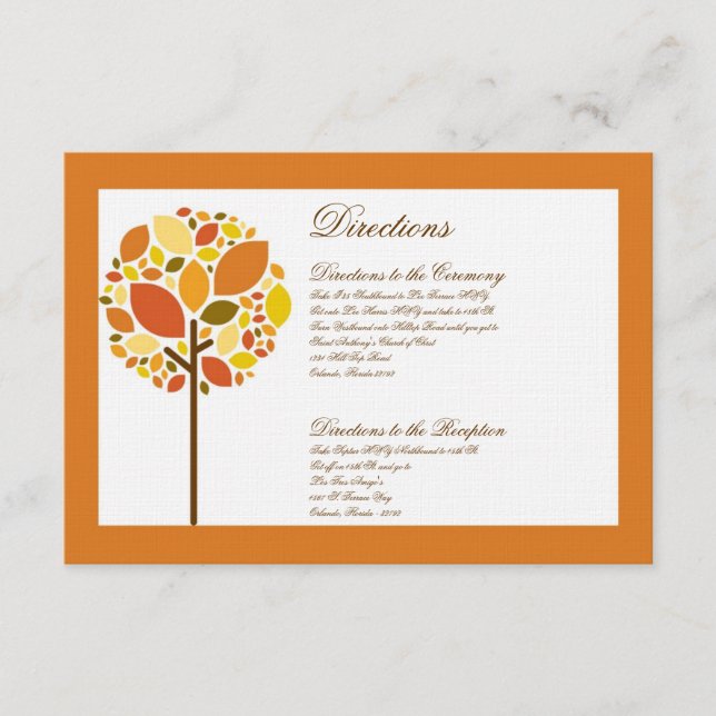 3x5 Wegweiser Karte Moderner Baum Fall (Vorderseite)