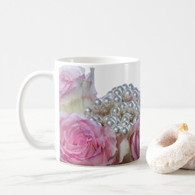 4008-Rosen mit Pearls Tasse (Mit Donut)