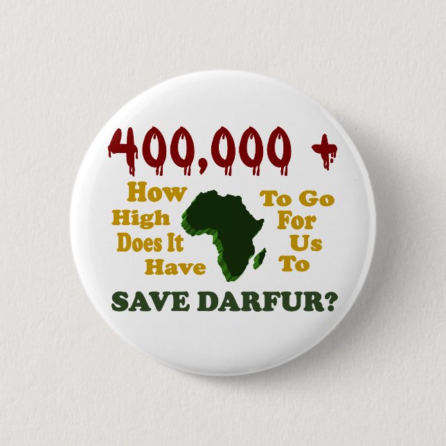 400.000+ DARFUR-BEWUSSTSEIN 1 BUTTON (Vorderseite)