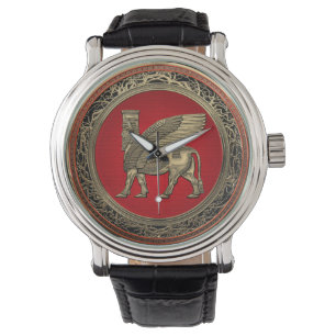 [400] Assyrian Winged Bull - Gold Lamassu Armbanduhr