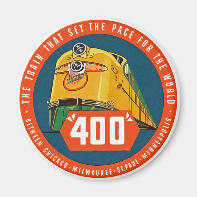 400 ~ "Der Zug, der das Pace Set" Magnet (Vorne)