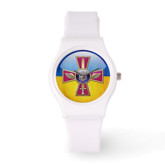 [400] Emblem der ukrainischen Luftwaffe Armbanduhr (Vorderseite)
