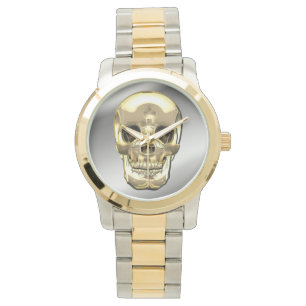 [400] Golden Human Skull Armbanduhr