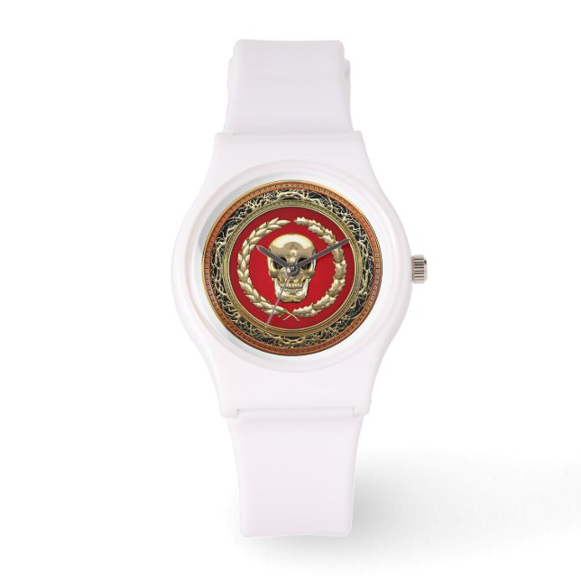 [400] Goldener Schädel Armbanduhr (Vorderseite)