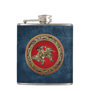 [400] Hokusai - Shoki Riding Shishi Lion Flachmann