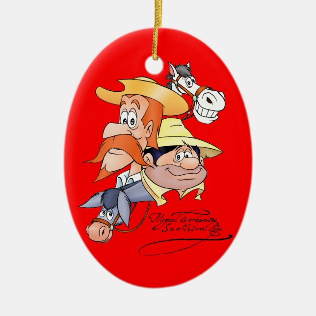 400 Jahre mit Dulcinea&Don Quixote @QUIXOTEdotTV Keramik Ornament (Vorne)