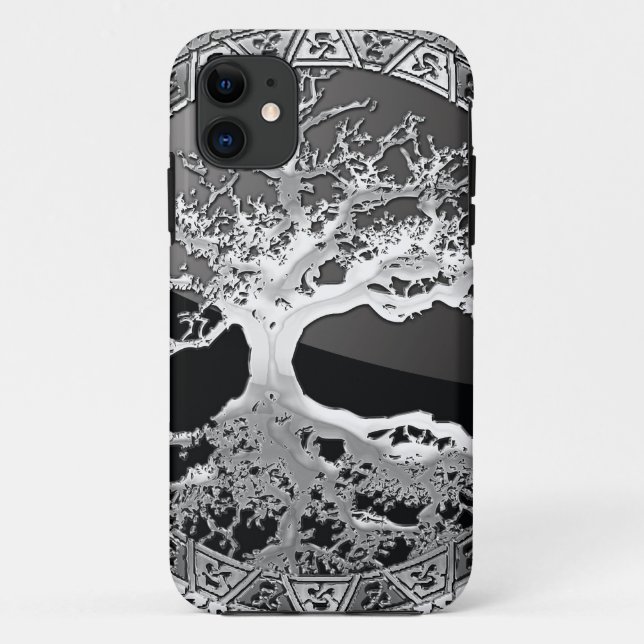 [400] Keltischer Baum des Lebens [Silber] Case-Mate iPhone Hülle (Rückseite)