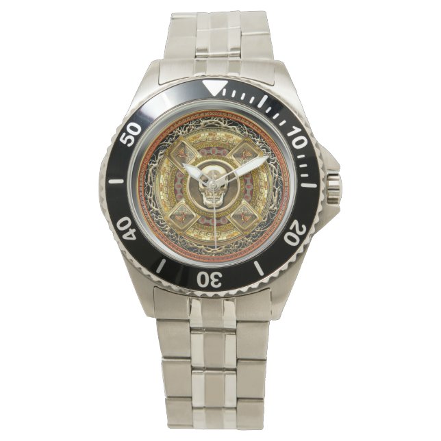 [400] Mictlantecuhtli - Aztec-Todesgott Armbanduhr (Vorderseite)