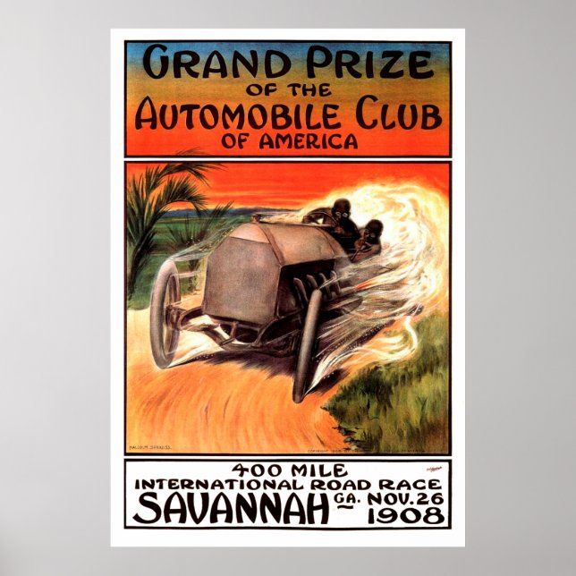400 Mile International Road Race Savannah Ga 1908 Poster (Vorne)