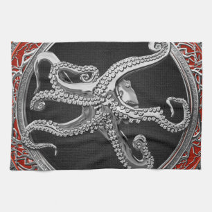 [400] Sacred Silver Octopus in Defensive Posture Geschirrtuch