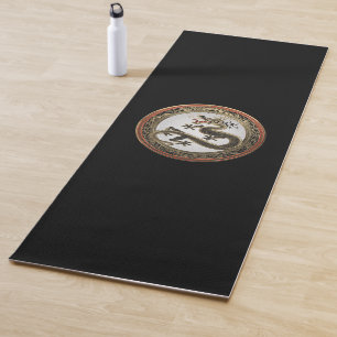 [400] Schwarzer und Gold Heiliger Ostdrache Yogamatte