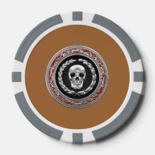 [400] Silberner Totenkopf Pokerchips