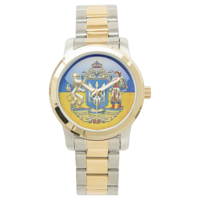 [400] Ukraine: Vorgeschlagene größere Wappen Armbanduhr (Vorderseite)