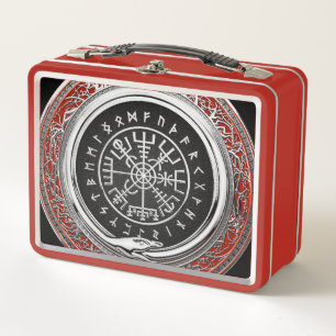 [400] Vegvisir - Viking Silver Magic Runic Compass Metall Brotdose