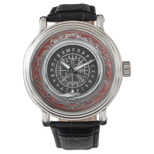 [400] Vegvisir - Vikings silberner magischer Runic Armbanduhr