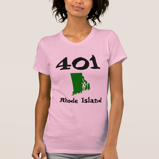 401, Area Code of Rhode Island RI (Cranston) T-Shirt (Vorderseite)