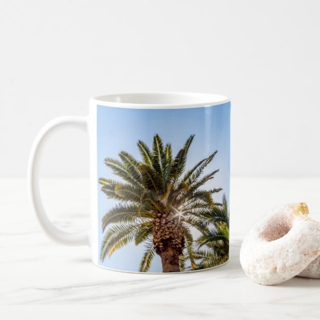 4024-Palmenbaum mit Sunburst Coffee Tasse (Mit Donut)