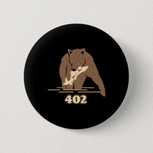 402 Fischbär Fett Brown Grizzly Lover Oktober Button