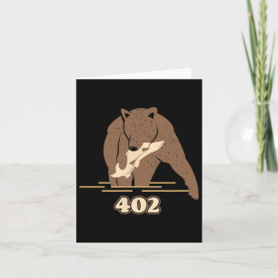 402 Fischbär Fett Brown Grizzly Lover Oktober Karte