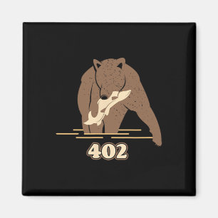 402 Fischbär Fett Brown Grizzly Lover Oktober Magnet