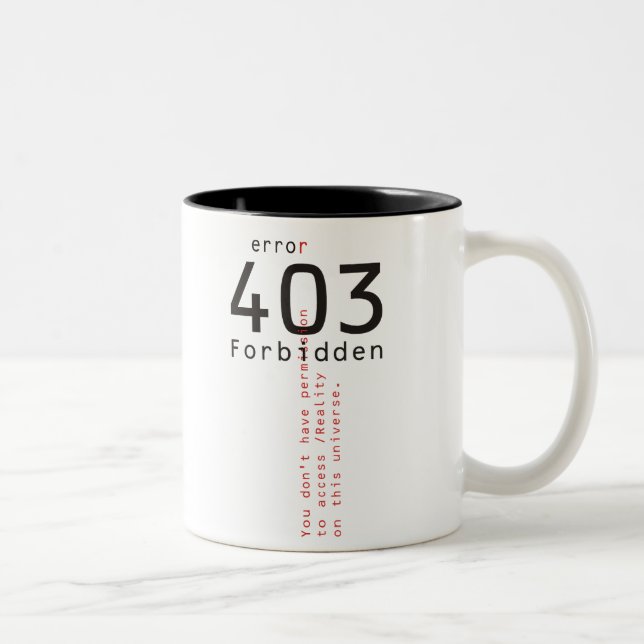 403 verbotene Wirklichkeits-Tasse Zweifarbige Tasse (Rechts)